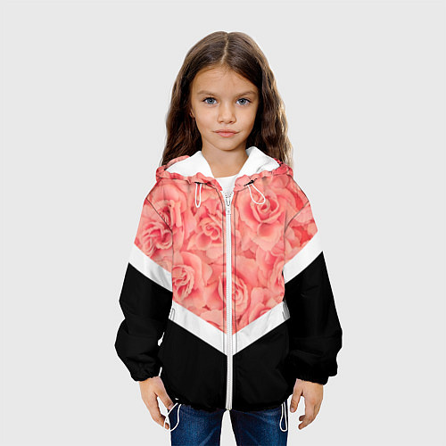 Детская куртка Розовые розы / 3D-Белый – фото 3
