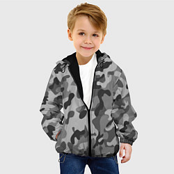 Куртка с капюшоном детская Ночной Камуфляж 1, цвет: 3D-черный — фото 2