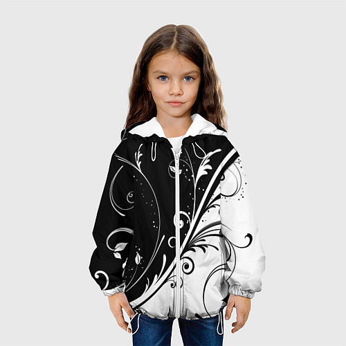 Детская куртка Цветочный узор / 3D-Белый – фото 3