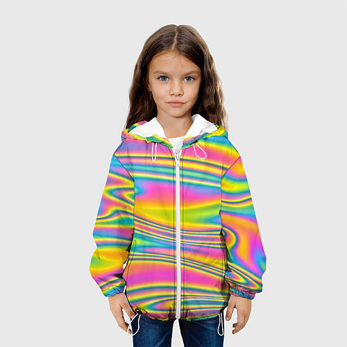 Детская куртка Абстрактные разводы цвета / 3D-Белый – фото 3