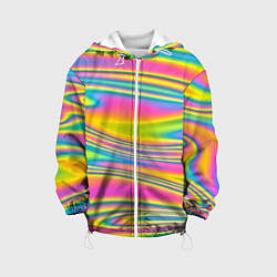 Куртка с капюшоном детская Абстрактные разводы цвета, цвет: 3D-белый