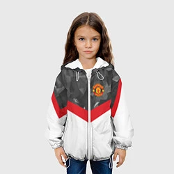 Куртка с капюшоном детская Man United FC: Grey Polygons, цвет: 3D-белый — фото 2