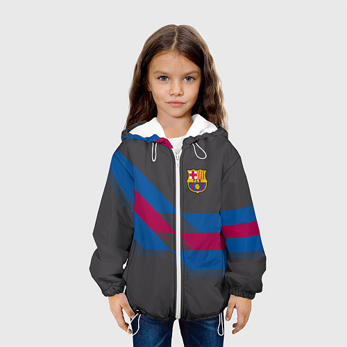 Детская куртка Barcelona FC: Dark style / 3D-Белый – фото 3