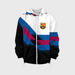 Куртка с капюшоном детская Barcelona FC: Black style, цвет: 3D-белый