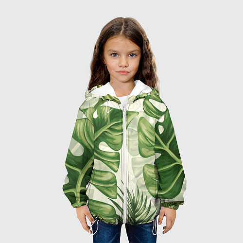 Детская куртка Тропический папоротник / 3D-Белый – фото 3