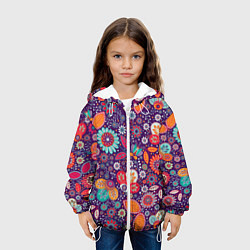 Куртка с капюшоном детская Цветочный взрыв, цвет: 3D-белый — фото 2