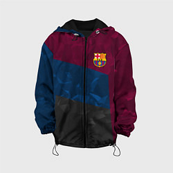 Куртка с капюшоном детская FC Barcelona: Dark polygons, цвет: 3D-черный