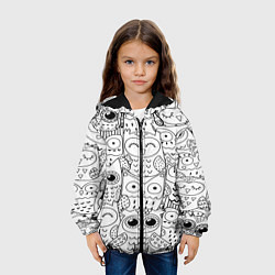 Куртка с капюшоном детская Совушки: узор, цвет: 3D-черный — фото 2