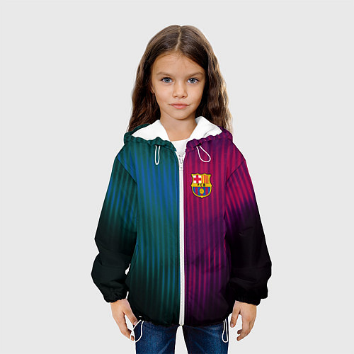 Детская куртка Barcelona FC: Abstract 2018 / 3D-Белый – фото 3