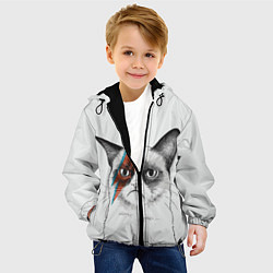 Куртка с капюшоном детская David Bowie: Grumpy cat, цвет: 3D-черный — фото 2