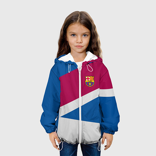 Детская куртка FC Barcelona: Sport Geometry / 3D-Белый – фото 3