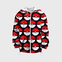 Куртка с капюшоном детская Pokeball Pattern, цвет: 3D-белый