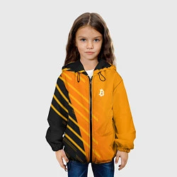 Куртка с капюшоном детская Bitcoin Style, цвет: 3D-черный — фото 2