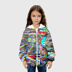 Куртка с капюшоном детская VHS Glitch, цвет: 3D-белый — фото 2