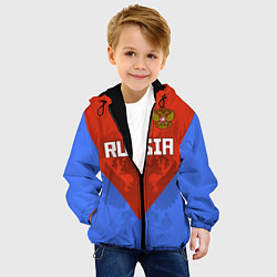 Куртка с капюшоном детская Russia Red & Blue, цвет: 3D-черный — фото 2