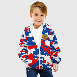 Куртка с капюшоном детская Герб РФ Милитари, цвет: 3D-белый — фото 2