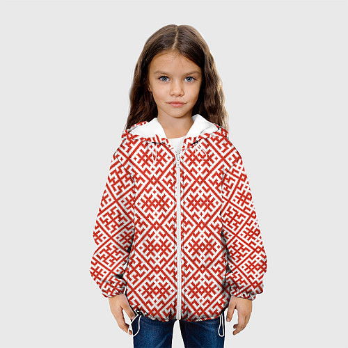 Детская куртка Духобор: Обережная вышивка / 3D-Белый – фото 3