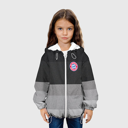 Детская куртка ФК Бавария: Серый стиль / 3D-Белый – фото 3