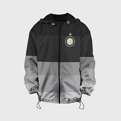 Куртка с капюшоном детская ФК Интер: Серый стиль, цвет: 3D-черный