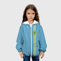 Куртка с капюшоном детская I Love Kazakhstan, цвет: 3D-белый — фото 2