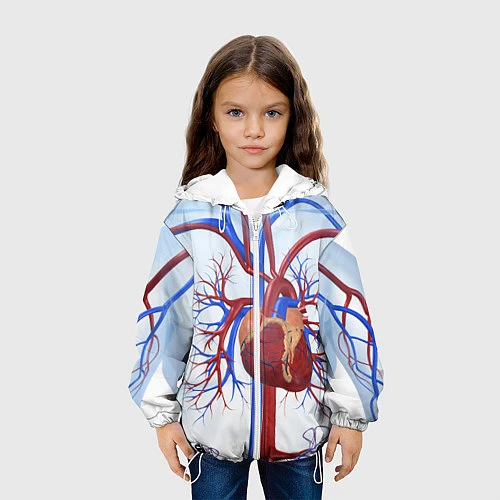 Детская куртка Сердечно-сосудистая система / 3D-Белый – фото 3
