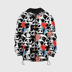 Куртка с капюшоном детская Funny Pandas, цвет: 3D-черный