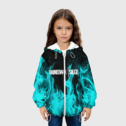 Куртка с капюшоном детская R6S: Turquoise Flame, цвет: 3D-белый — фото 2