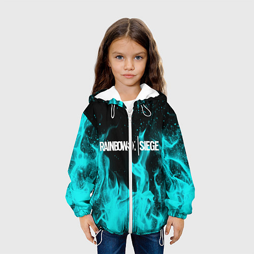 Детская куртка R6S: Turquoise Flame / 3D-Белый – фото 3