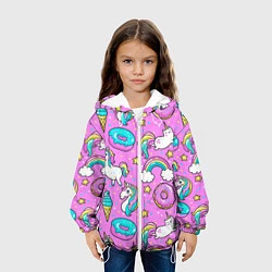 Куртка с капюшоном детская Сказочные единороги, цвет: 3D-белый — фото 2