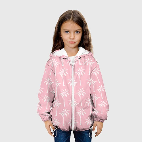 Детская куртка Розовые тропики / 3D-Белый – фото 3