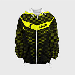 Куртка с капюшоном детская CS:GO Yellow Carbon, цвет: 3D-белый