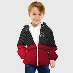Куртка с капюшоном детская Mercedes Benz: Red Carbon, цвет: 3D-белый — фото 2