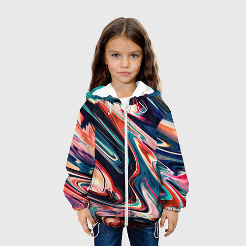 Детская куртка Разноцветные краски / 3D-Белый – фото 3