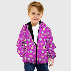 Куртка с капюшоном детская Тропическое наслаждение, цвет: 3D-черный — фото 2