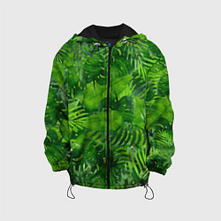 Куртка с капюшоном детская Тропический лес, цвет: 3D-черный