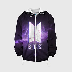 Куртка с капюшоном детская BTS: Violet Space, цвет: 3D-белый