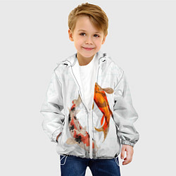 Куртка с капюшоном детская Рыбы удачи, цвет: 3D-белый — фото 2