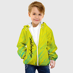 Куртка с капюшоном детская Cyberpunk 2077: Yellow, цвет: 3D-белый — фото 2