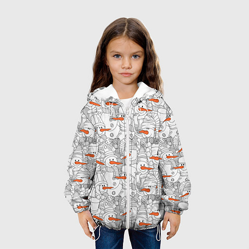 Детская куртка Зимние снеговики / 3D-Белый – фото 3
