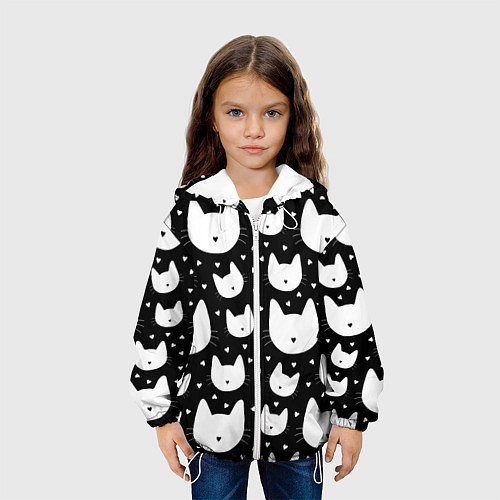 Детская куртка Love Cats Pattern / 3D-Белый – фото 3