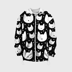 Куртка с капюшоном детская Love Cats Pattern, цвет: 3D-белый
