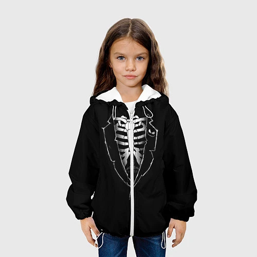 Детская куртка Хэллоуинский скелет / 3D-Белый – фото 3