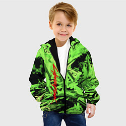 Куртка с капюшоном детская Cyberpunk 2077: Green Breaks, цвет: 3D-черный — фото 2