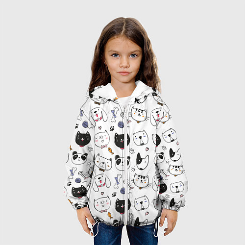 Детская куртка Забавные зверушки / 3D-Белый – фото 3