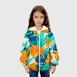 Куртка с капюшоном детская Лазурные тропики, цвет: 3D-белый — фото 2