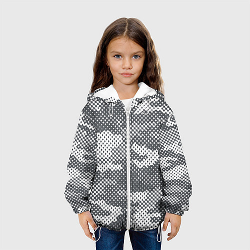 Детская куртка Серый камуфляж / 3D-Белый – фото 3