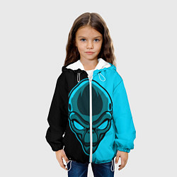 Куртка с капюшоном детская Space Alien, цвет: 3D-белый — фото 2