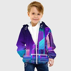 Куртка с капюшоном детская Neon Nights, цвет: 3D-белый — фото 2