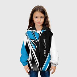 Куртка с капюшоном детская Hockey black blue white, цвет: 3D-черный — фото 2