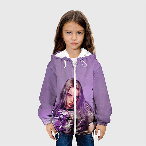 Детская куртка Billie Eilish: Violet Fashion / 3D-Белый – фото 3